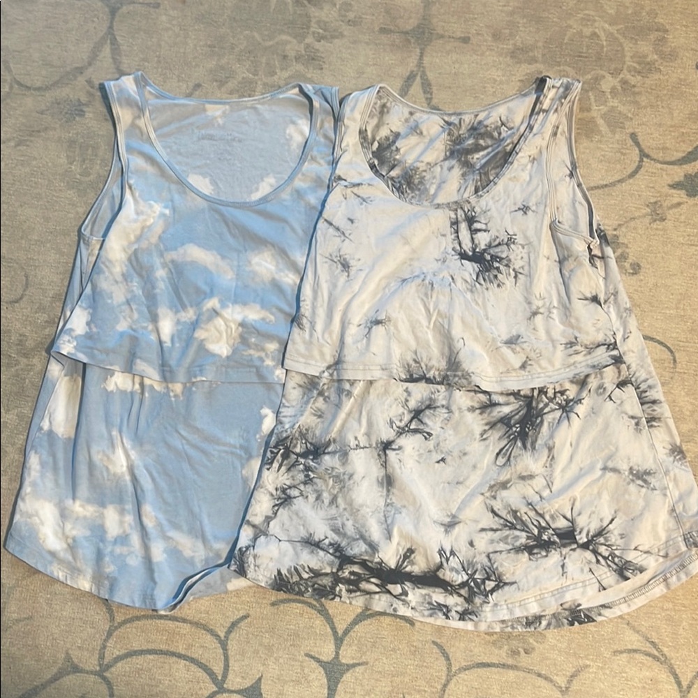 Latched Mama tie-dye tank tops